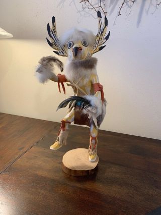 Kachina Doll Signed - 15 Inch Snow Owl Dancer