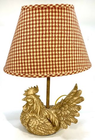 Rooster Chicken Americana Folk Art Rustic Farm Country 18 " Lamp/shade