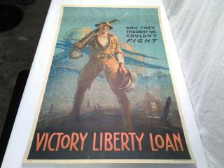 Ww1 Poster Doe Boy Military,  War Victory Liberty Loan 20x30