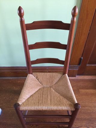 EA Clore Madison VA Custom Crafted Rush Seat Ladder Back Chairs.  Set/4. 2