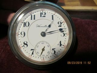 Antique Hamilton 21 Jewel 18 Size 940 Sterling Silver Railroad Pocket Watch