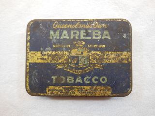 Tobacco Tin Queenslands Own Mareba Brisbane Australia Blue 2 Oz Vintage Antique