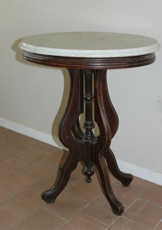 Victorian White Marble - Topped Hall Table