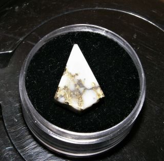 Rare Native Gold in Quartz Cabochon from Mayo,  YT,  6.  05 CT. 3