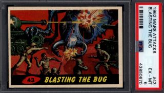 1962 Topps Mars Attacks 43 Blasting The Bug Psa 6 699615