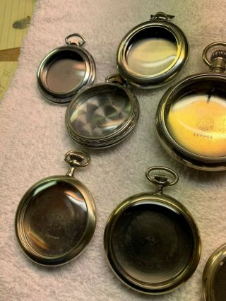 LARGE GROUP of 11 COMPLETE POCKET WATCH CASES - 8 - 18 SIZES 2