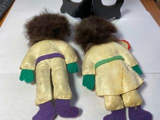 Vintage Alaska Eskimo Indian Hand Crafted Leather Fur Souvenir Doll Figure 2