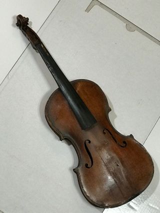 Old Violin 1883 Vintage F.  A.  Braymer Chicago Il.  Flame 4/4 Parts Project