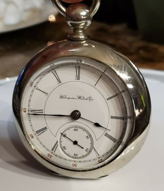 Vintage 1886 Hampden Keywind Pocket Watch