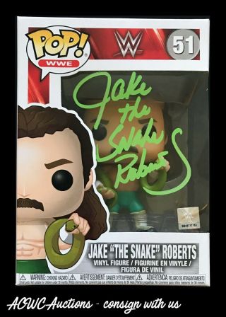 Funko Pop - Wwe - Jake The Snake Roberts - Signed By Jake The Snake Roberts - Jsa