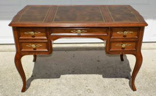 Sligh Furniture Leather Top Writing Desk Cherry Louis Xv Country French Style
