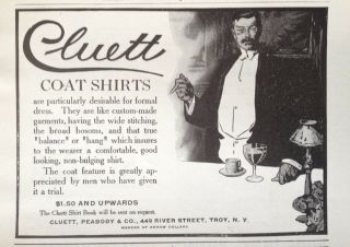1908 Ad (j5) Cluett,  Peabody & Co.  Troy,  Ny.  Cluett Coat Shirts