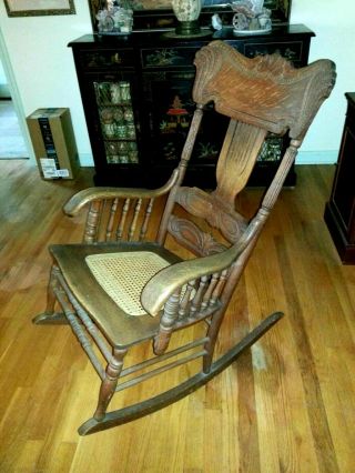 Antique Larkin Soap Company Press Back Oak Rocking Chair Local Pick Up Fr 07417