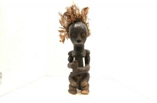 Vtg Songye Figure Statue African Carving Tribal Art 16 " Tall Congo Headdress
