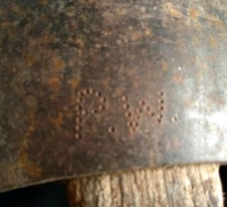Rare Antique Double Bit Axe Head Ax Signed P.  W.  & Handle