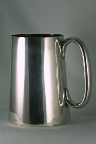 Vtg Silver Plated Tankard George Travis And Co Sheffield 4 3/4 Inches C Handle