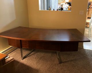 Executive Office Desk,  Mid - Century Modern,  “mad Men” Retro,  Some Scratches