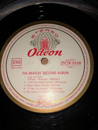The Beatles Second Album German Org Odeon Label Stereo 12 Inch Vinyl Album Lp 2