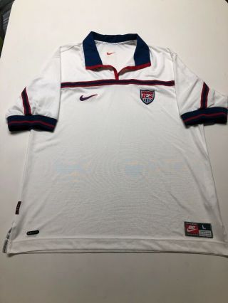 Mens Vintage 1998 Nike Usa Soccer Jersey Home & Away Shirt Large White