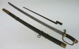 Antique Russian Pre WWII Shashka Sword with Scabbard and Bayonet Type M 1881 2