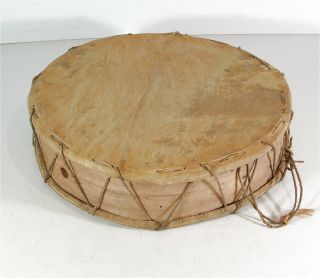 Ca1930s Native American Plains Indian Double Sided Drum Hide And Bentwood Design