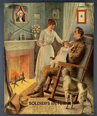 Soldiers Return World War 1 Poster (vg, ) 1918 16x20 Wwi E.  G.  Renesch 12