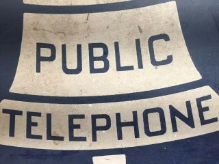 Vintage Public Telephone Double - Sided Phone Booth Sign 13x11 Bell Telephone Sign