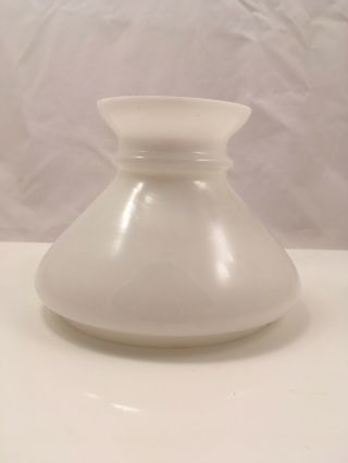 Vintage White Milk Glass Hurricane Student Lamp Shade Globe 7 " Fitter