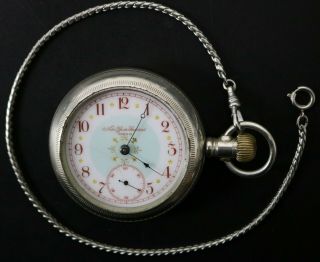 York Standard Fancy Dial Pocket Watch In A Silverode Case U.  S.  A 1887 - 1894