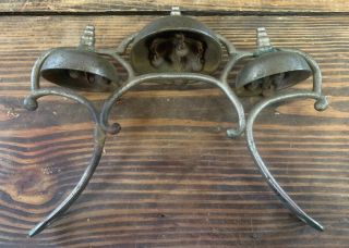 Antique Vtg 1880s Horse Saddle Chimes Harness Sleigh 3 Bells W/ 3 & 4 Clangers