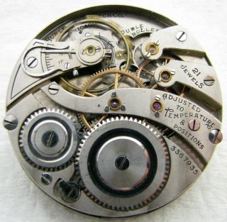 Antique 16s Burlington Montgomery Dial 21 Jewel Pocket Watch Movement Parts