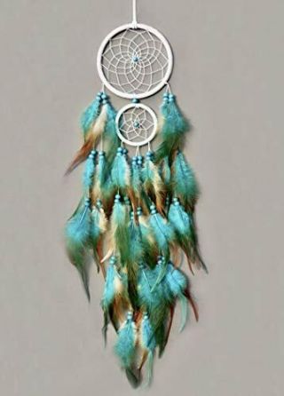 Tooglbox Handmade Native American Indian Dream Catcher [blue] With Real (blue)
