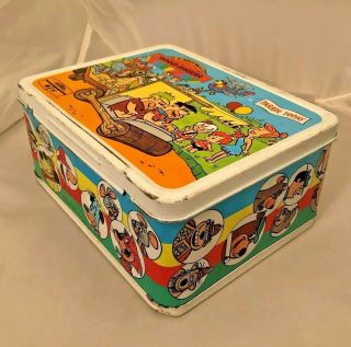VINTAGE 1977 THE FUNTASTIC WORLD OF HANNA BARBERA METAL LUNCHBOX w THERMOS 3