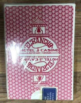 Vintage El Rancho Las Vegas Casino Playing Cards Red Deck