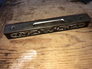 Antique Stanley Cast Iron 6” Level With Scroll Work On Sides