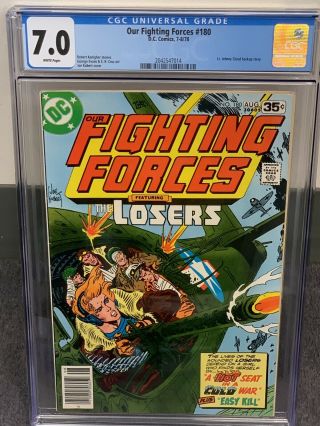 Our Fighting Forces 180 Cgc 7.  0 (dc 1978) Lt.  Johnny Cloud,  Cold War,  Slab