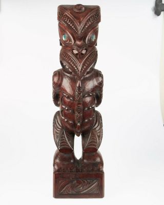 Vintage Carved Wooden Figure By L.  J.  Taylor 1973 Tribal Art