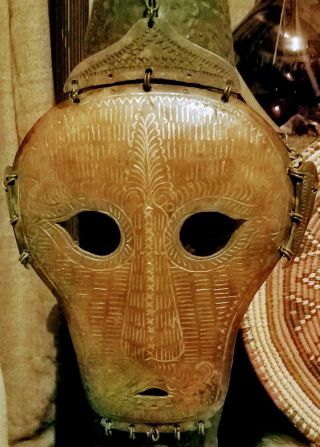 Large Bronze African Mask - Tikar,  Cameroon? African Tribal Art Primitive