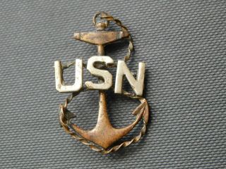 Ww I Us Navy Chief Petty Officer Hat Badge Anchor Rope Cpo