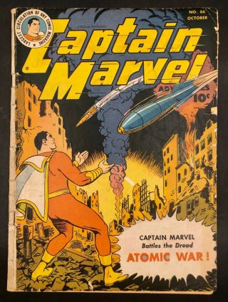 1946 Captain Marvel Adventures Vol 11 66 Atomic War Wwii Era Comic Not Graded