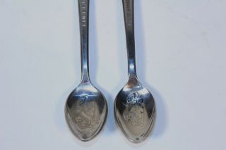 2 VTG Rolex Silver Souvenir Spoons w/ Lion Tree Bucherer of Switzerland 3