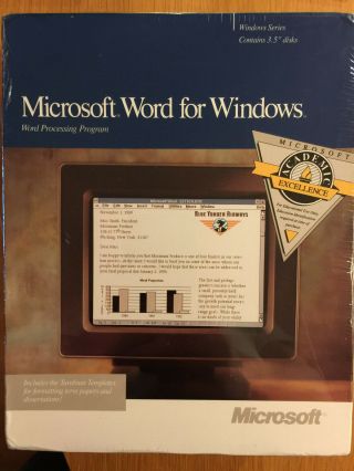 Microsoft Word For Windows Version 1.  1 Vintage 1990