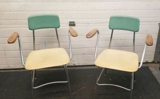 2 Mid - Century Modern Heywood Wakefield Vintage Arm Chairs.  Hey Woodite