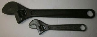 Vintage 2 Pc Proto Los Angeles 6 " & 10 " Adjustable Wrenches,  U.  S.  A.