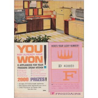 1961 Frigidaire: Colorful Carefree Appliances Vintage Print Ad