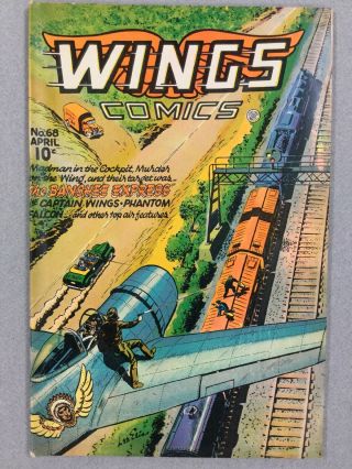 Wings Comics 68,  F/vf (7.  0),  1946 Fiction House,  Cool Barnstormer Cover