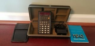 Vintage Hp 45 Calculator With Case,  Power Supply And Manuel