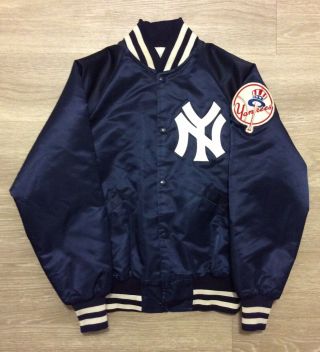 Vintage 80s Starter Mlb York Yankees Satin Bomber Jacket Small