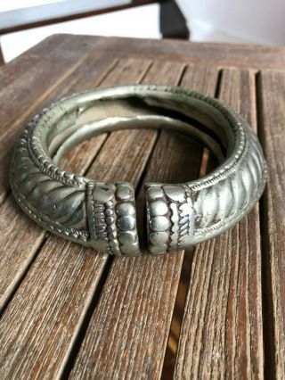 Antique African Arabian Omani Slave Anklet Bangle Silver Tribal Jewelry Ethnic 3