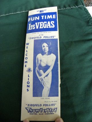Vintage Las Vegas Entertainment Guide Booklet - Thunderbird - Ziegfeld Follies - Ebxx